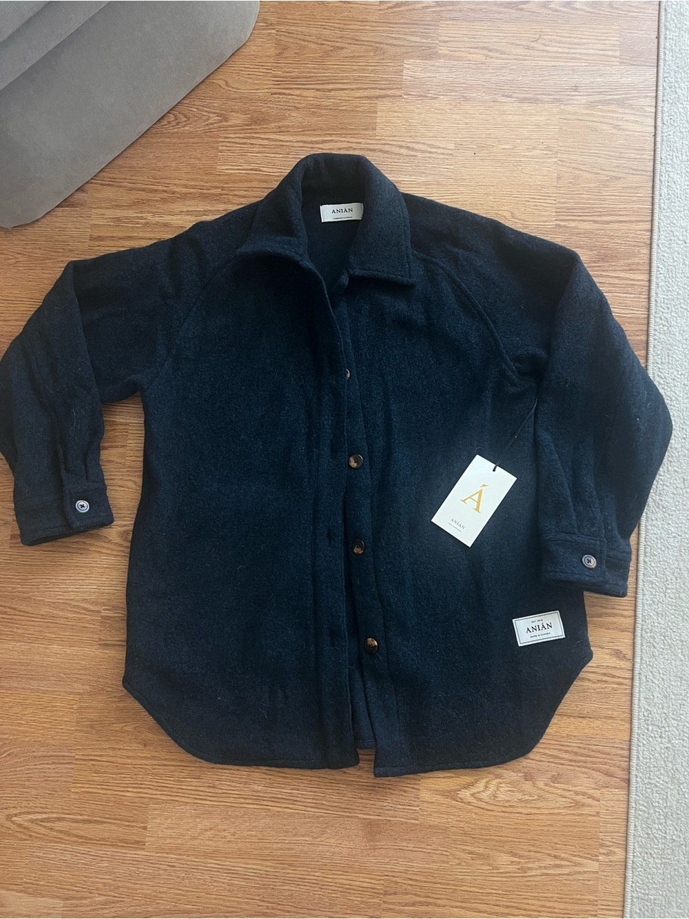 Anian NWT Loft Aurora Blue Wool Shirt Jacket